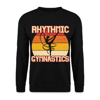 Rhythmische Gymnastik Retro Sonnenuntergang Design - Unisex Pullover - Schwarz - Vorne - Alina (178cm) & Michal (187cm)