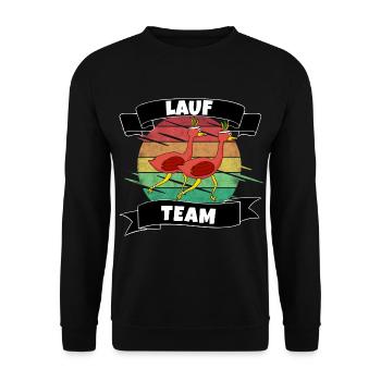 Lauf Team für Gruppen Marathon oder Gruppen Sport - Unisex Pullover - Schwarz - Vorne - Alina (178cm) & Michal (187cm)