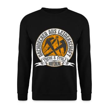 Dachdecker Shirt - Unisex Pullover - Schwarz - Vorne - Alina (178cm) & Michal (187cm)