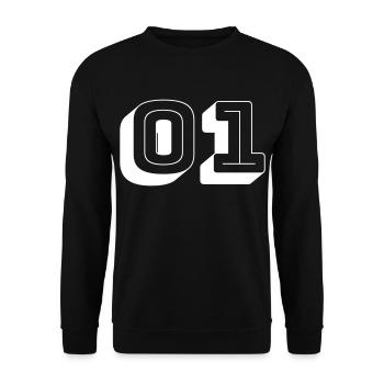 01 - Number - Team - Unisex Sweatshirt - black - Front - Alina (178cm) & Michal (187cm)