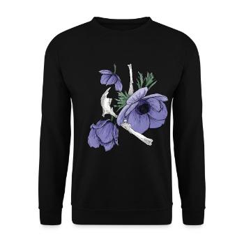 Flowers and bones - Unisex Sweatshirt - black - Front - Alina (178cm) & Michal (187cm)