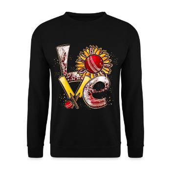 Love Cricket Player Cricketer - Unisex Pullover - Schwarz - Vorne - Alina (178cm) & Michal (187cm)