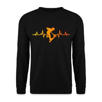 Stunt Scooter Tricks Pulslinie Tretroller - Unisex Pullover - Schwarz - Vorne - Alina (178cm) & Michal (187cm)