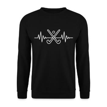 Hockey Player Heart Line Women Hockey Field Hockey - Unisex Sweatshirt - black - Front - Alina (178cm) & Michal (187cm)