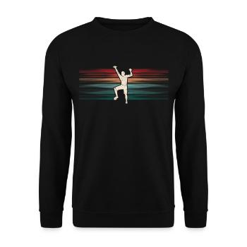 Kletterer Klettern Vintage Climbing Bouldern - Unisex Pullover - Schwarz - Vorne - Alina (178cm) & Michal (187cm)