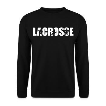 Lacrosse Spieler - Unisex Pullover - Schwarz - Vorne - Alina (178cm) & Michal (187cm)