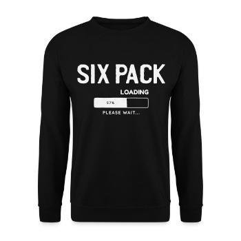 Six Pack Loading, please wait - Unisex Sweatshirt - black - Front - Alina (178cm) & Michal (187cm)