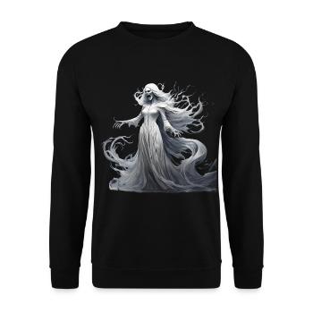 Gruseliges Halloween-partykostüm Banshee - Unisex Sweatshirt - black - Front - Alina (178cm) & Michal (187cm)