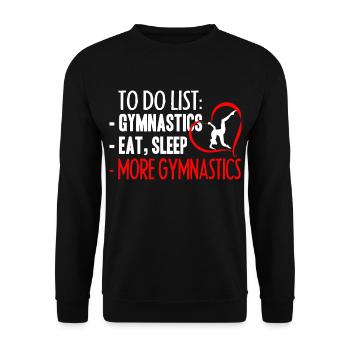 Gymnastic To Do List - Unisex Sweatshirt - black - Front - Alina (178cm) & Michal (187cm)