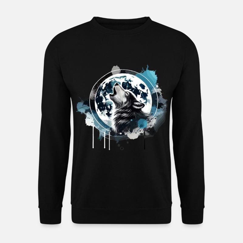 howling wolf - Unisex Sweatshirt - black