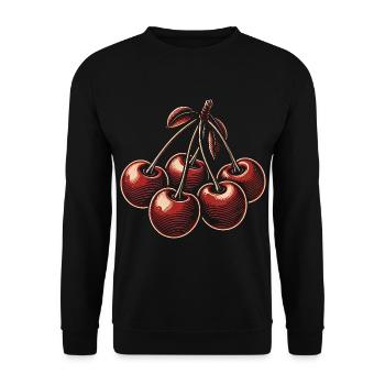 Cherries design for fruit lovers - Unisex Sweatshirt - black - Front - Alina (178cm) & Michal (187cm)