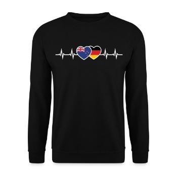 Nouvelle-Zélande et Allemagne Allemand Néo-Zélandais - Sweat-shirt Unisexe - noir - Devant - Alina (178cm) & Michal (187cm)