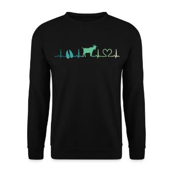 Chèvre battement de coeur cadeau chèvres  - Sweat-shirt Unisexe - noir - Devant - Alina (178cm) & Michal (187cm)