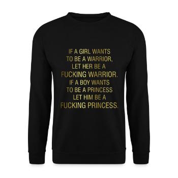 Feministin Sexismus Feminismus Geschenk - Unisex Pullover - Schwarz - Vorne - Alina (178cm) & Michal (187cm)