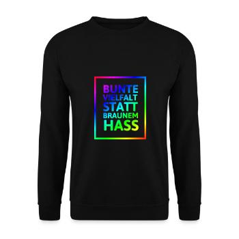 Racisme Droits de l’homme Antifa Fascisme - Sweat-shirt Unisexe - noir - Devant - Alina (178cm) & Michal (187cm)