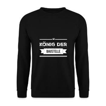 Le chantier artisanal réparer l’idée de cadeau roi - Sweat-shirt Unisexe - noir - Devant - Alina (178cm) & Michal (187cm)