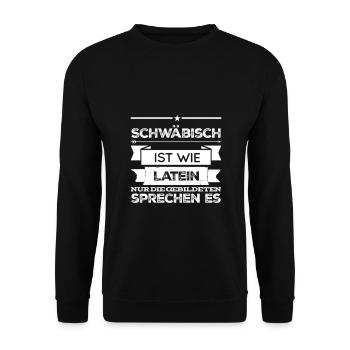 Schwäbisch Käpsele Schwaben Stuttgart Geschenkidee - Unisex Pullover - Schwarz - Vorne - Alina (178cm) & Michal (187cm)