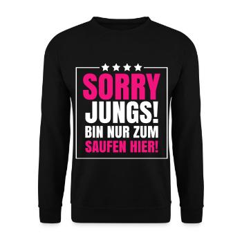 Drinking Girl Party Wife Gift Celebrate Funny - Unisex Sweatshirt - black - Front - Alina (178cm) & Michal (187cm)