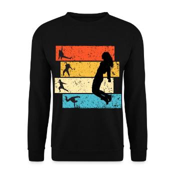 Tänzerin Breakdancerin Hiphop Frau - Unisex Pullover - Schwarz - Vorne - Alina (178cm) & Michal (187cm)