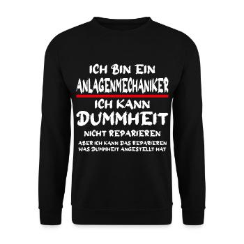 Ich bin ein Anlagenmechaniker Handwerker Spruch - Unisex Pullover - Schwarz - Vorne - Alina (178cm) & Michal (187cm)