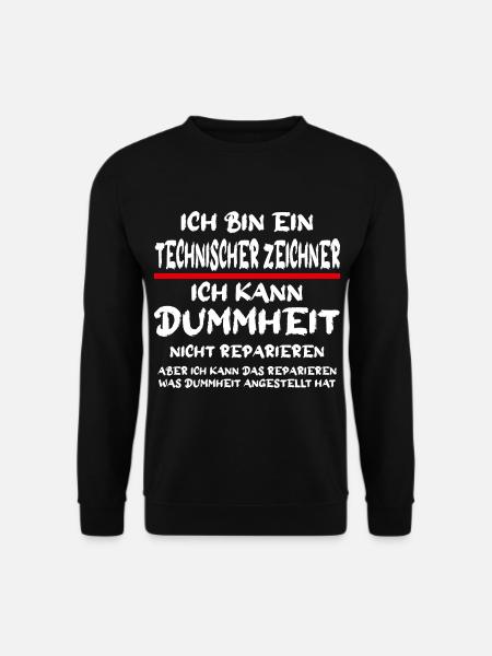 Ich bin ein Technischer Zeichner Handwerker Spruch - Unisex Pullover - Schwarz