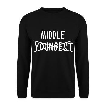 Nouveau bébé frère ou sœur du milieu drôle - Sweat-shirt Unisexe - noir - Devant - Alina (178cm) & Michal (187cm)