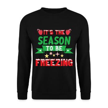 Weihnachten Es ist Zeit um zu frieren - Unisex Pullover - Schwarz - Vorne - Alina (178cm) & Michal (187cm)
