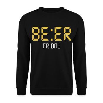 BEER Friday - Unisex Sweatshirt - black - Front - Alina (178cm) & Michal (187cm)