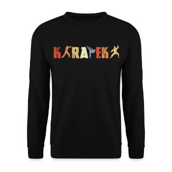 Karateka Vintage Look - Unisex Sweatshirt - black - Front - Alina (178cm) & Michal (187cm)
