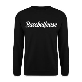 Baseballspieler - Unisex Pullover - Schwarz - Vorne - Alina (178cm) & Michal (187cm)