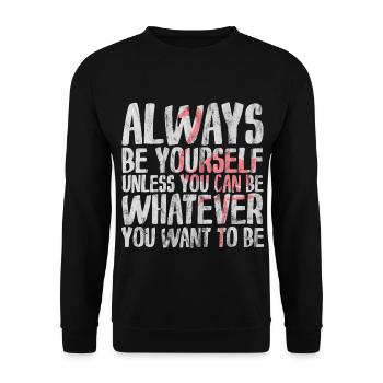 être toujours tendance à vous de style Flamant rose - Sweat-shirt Unisexe - noir - Devant - Alina (178cm) & Michal (187cm)