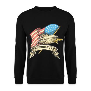Hawk America freedom bird flying - Unisex Sweatshirt - black - Front - Alina (178cm) & Michal (187cm)