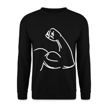 Exercise Muscle Biceps Vector Graphic - Unisex Sweatshirt - black - Front - Alina (178cm) & Michal (187cm)