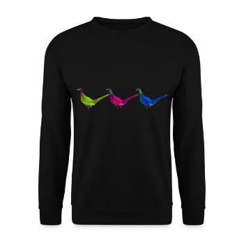 faisan couleurs oiseau néon art - Sweat-shirt Unisexe - noir - Devant - Alina (178cm) & Michal (187cm)