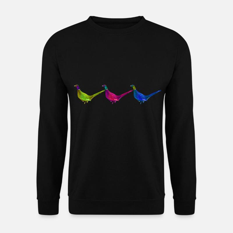 fasan farben vogel neon kunst - Unisex Pullover - Schwarz