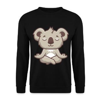 Yoga Meditation Koala - Unisex Pullover - Schwarz - Vorne - Alina (178cm) & Michal (187cm)