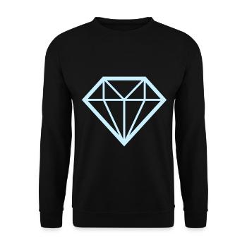 Diamant Geometrie Linien - Unisex Pullover - Schwarz - Vorne - Alina (178cm) & Michal (187cm)