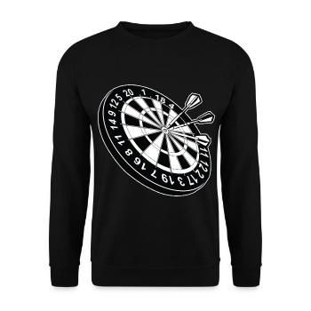 Dartboard Dart - Unisex Sweatshirt - black - Front - Alina (178cm) & Michal (187cm)