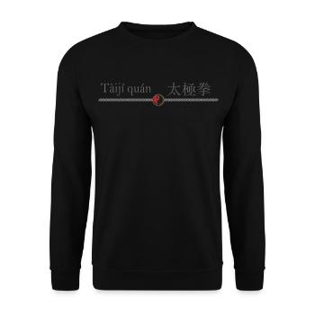 Symbol Tai Chi - Yoga Buddha relaxation - Unisex Sweatshirt - black - Front - Alina (178cm) & Michal (187cm)