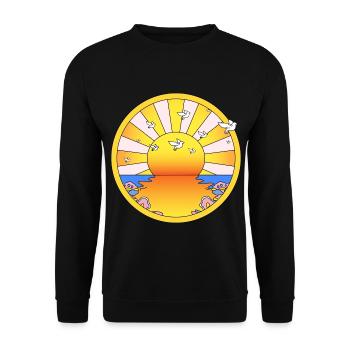 LSD California Orange Sunshine - Unisex Sweatshirt - black - Front - Alina (178cm) & Michal (187cm)