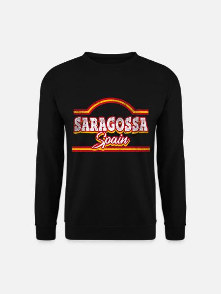Saragossa Spanien Stadt Schrift Vintage Retro - Unisex Pullover - Schwarz