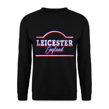 Leicester England UK City Font Vintage Retro - Unisex Sweatshirt - black - Front - Alina (178cm) & Michal (187cm)
