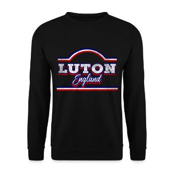 Luton Angleterre UK City Font Vintage Rétro - Sweat-shirt Unisexe - noir - Devant - Alina (178cm) & Michal (187cm)