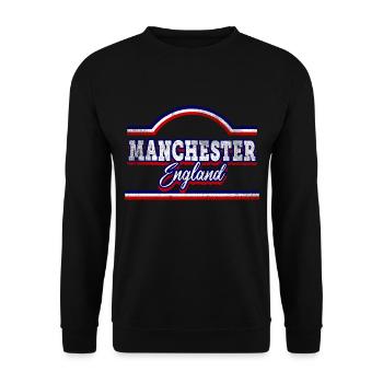Manchester Angleterre UK City Font Vintage Rétro - Sweat-shirt Unisexe - noir - Devant - Alina (178cm) & Michal (187cm)
