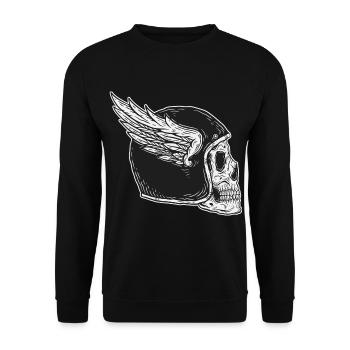 Skull Skull Horror Skeleton Halloween Metal - Unisex Sweatshirt - black - Front - Alina (178cm) & Michal (187cm)