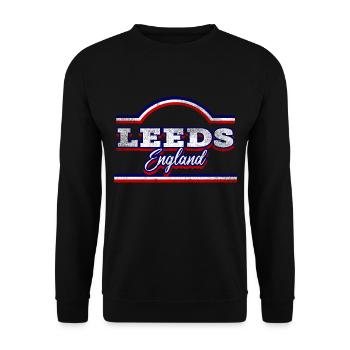 Leeds Angleterre UK City Font Vintage Rétro - Sweat-shirt Unisexe - noir - Devant - Alina (178cm) & Michal (187cm)