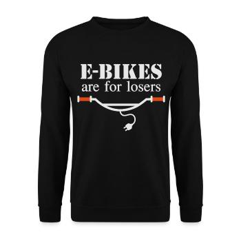 Les vélos électriques sont pour les perdants - Sweat-shirt Unisexe - noir - Devant - Alina (178cm) & Michal (187cm)
