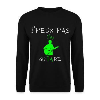j'peux pas j'ai guitare - Sweat-shirt Unisexe - noir - Devant - Alina (178cm) & Michal (187cm)