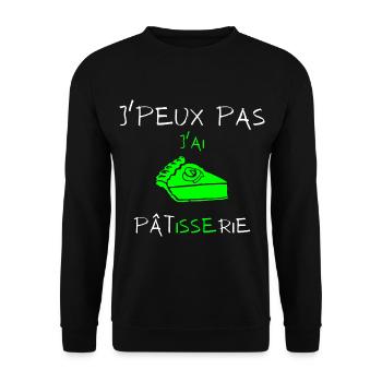 j'peux pas j'ai pâtisserie - Sweat-shirt Unisexe - noir - Devant - Alina (178cm) & Michal (187cm)