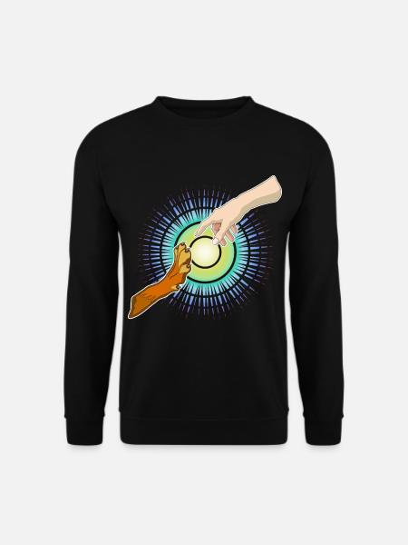 Hundepfote Menschenhand - Unisex Pullover - Schwarz